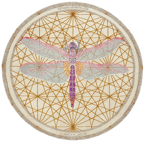 Trithemis Ardentis Agri rond designer handgeweven vloerkleed