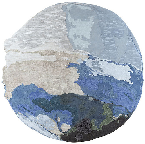 Blauw exclusief handgeknoopt tapijt