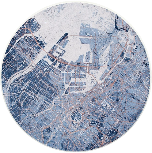 Conductive Blue rond vloerkleed