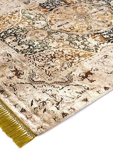 Gold luxe handgeknoopt vloerkleed