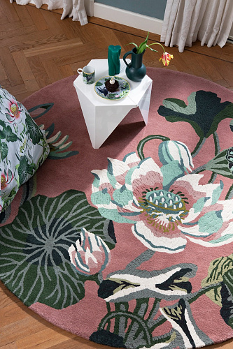 Waterlily dusty rose cirkel vloerkleed