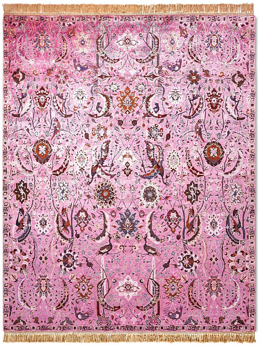 Kerman roze handgemaakte luxe vloerkleed