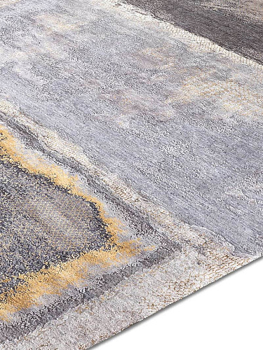 Silver Abstract handgemaakte luxe vloerkleed