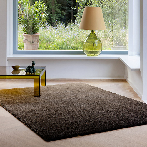 Shade low beige/donkere choc. vloerkleed