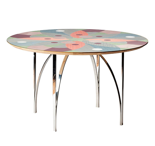 Multi-kleur gefineerde eettafel