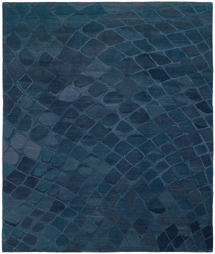 Slang blauw vloerkleed