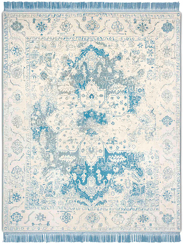 Lichtblauw luxe vloerkleed
