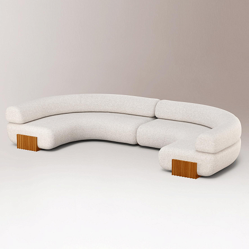 Carmel houten modulaire bank