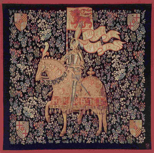 The Knight vierkant wandtapijt