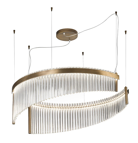 Transparante Murano Glas Kroonluchter met Dubbele LED Verlichting