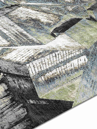 Brutalism Green handgeknoopt vloerkleed