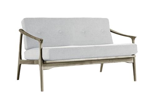 Quiete grijze massief walnoten bank