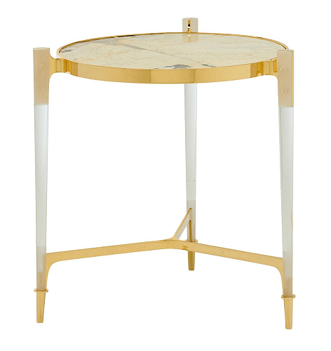 Ronde Messing Marmeren Bijzettafel
