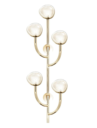 Honing Glas Bol Wandlamp in Zachtgouden Afwerking