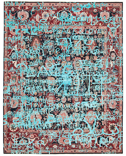 Bidjar waterloo peace zwart phirozzi zijde tapijt