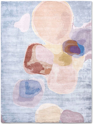 Pastel handgemaakte luxe vloerkleed