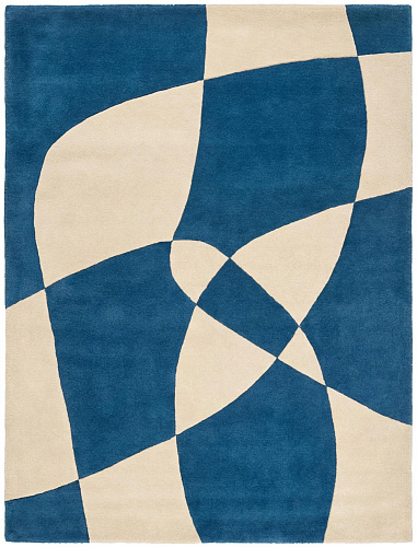 Rotating Forms Blue luxe vloerkleed