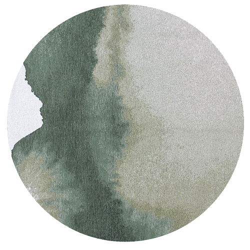 Palm Green rond tapijt