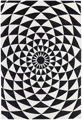Black & White rond vloerkleed