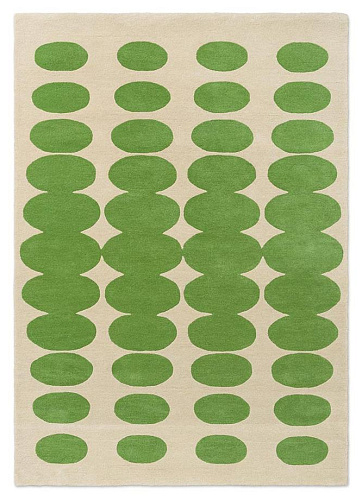 Optical Oval Green/Cream vloerkleed