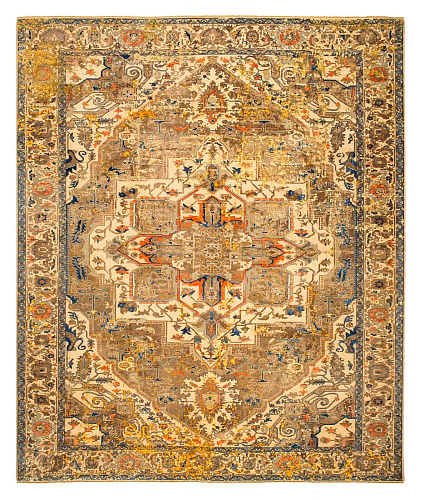 Serapi westminster artwork 21 beige oranje zijde vloerkleed