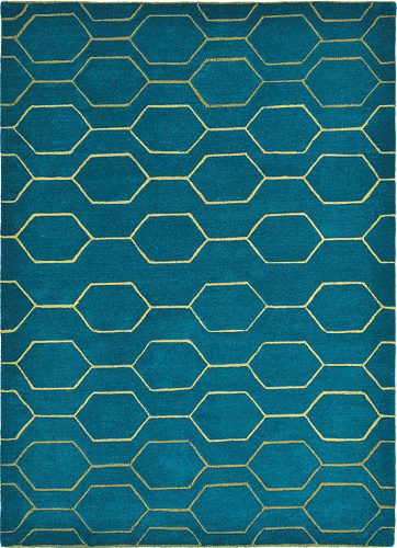 Arris teal vloerkleed