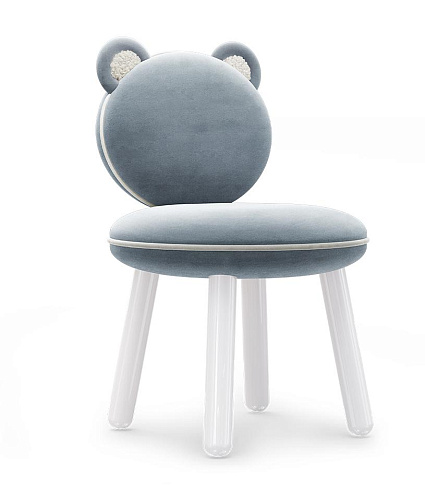 Fluffy Bear lichtblauwe kinderstoel