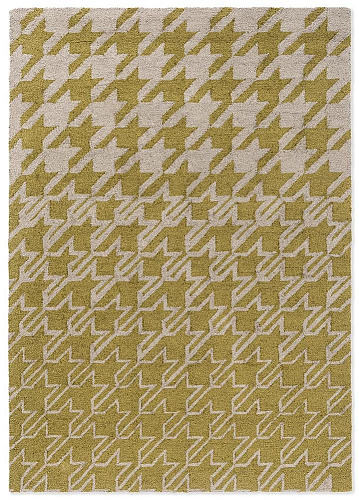 Houndstooth mosterd outdoor vloerkleed