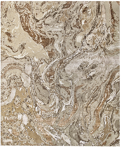 Abstract handgeknoopt designer Beige / Brown vloerkleed