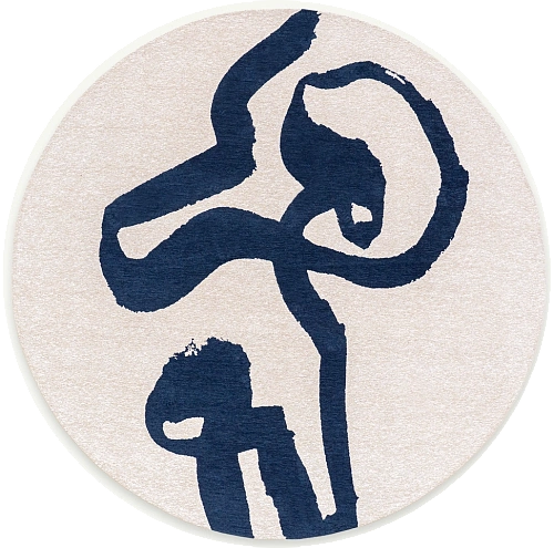 Sea Ink rond vloerkleed