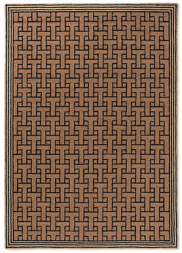 Monogram bruin outdoor vloerkleed