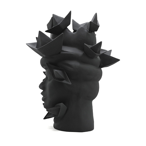 Moor's Head donkergrijze sculptuur