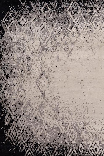 Handgeknoopt bamboe zijde abstract Indiaas vloerkleed