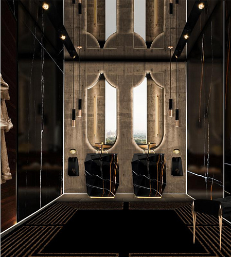 Jewel imitatie marmer zuil wastafel