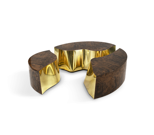 Fissure ovale walnoten salontafel