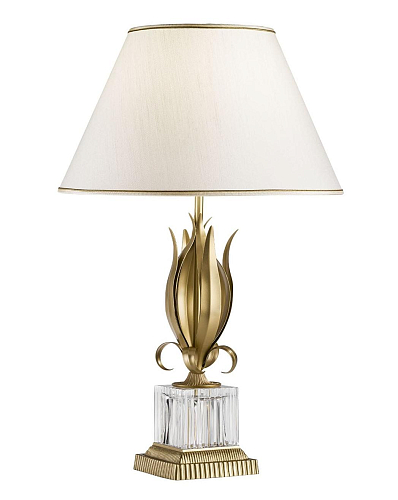 Antiek Gouden Kristallen Tafellamp