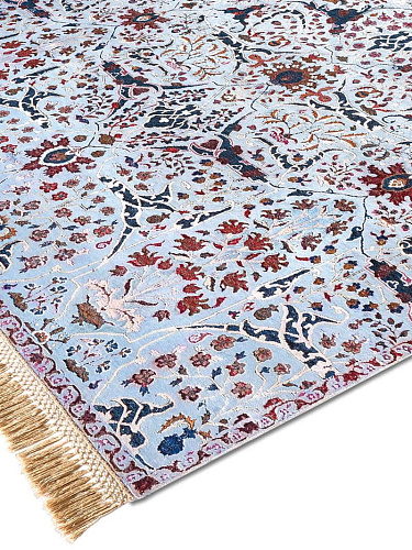 Teheran Blue handgemaakte luxe vloerkleed
