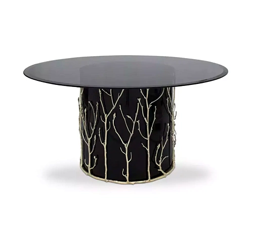 Elowen glazen blad eettafel
