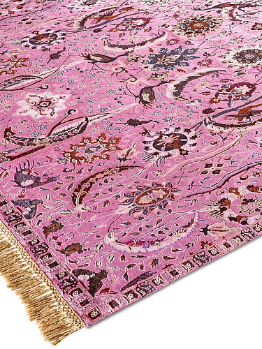 Kerman roze handgemaakte luxe vloerkleed