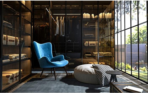 Effen viscose Powder Blue tapijt