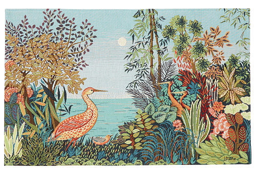 The Heron in Nature, Anne Leurent wandtapijt