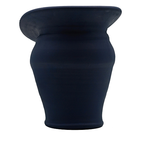 Blauwe handgebeeldhouwde vaas