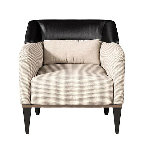 Occasional zwart/beige fauteuil