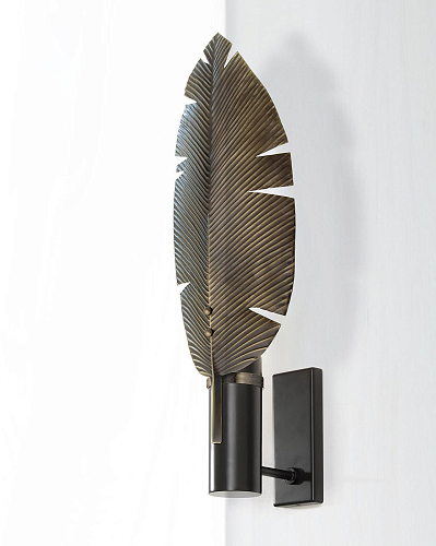 Leaf Zwarte Wandlamp