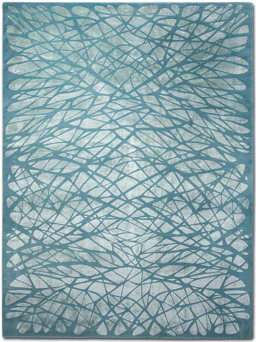 Dresden Light Turquoise handgeknoopt vloerkleed