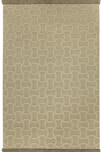 Taupe handgetuft vloerkleed