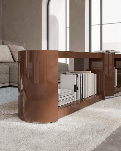 Gelakte Italiaanse lage boekenkast