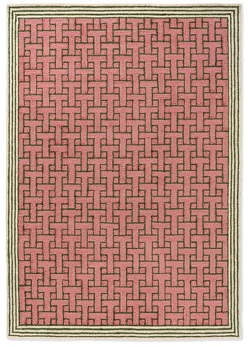 Monogram roze outdoor vloerkleed