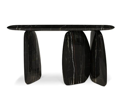 Sculpturale zwarte consoletafel