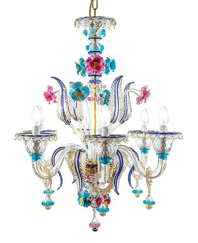 Murano Meerkleurige Glas Kroonluchter